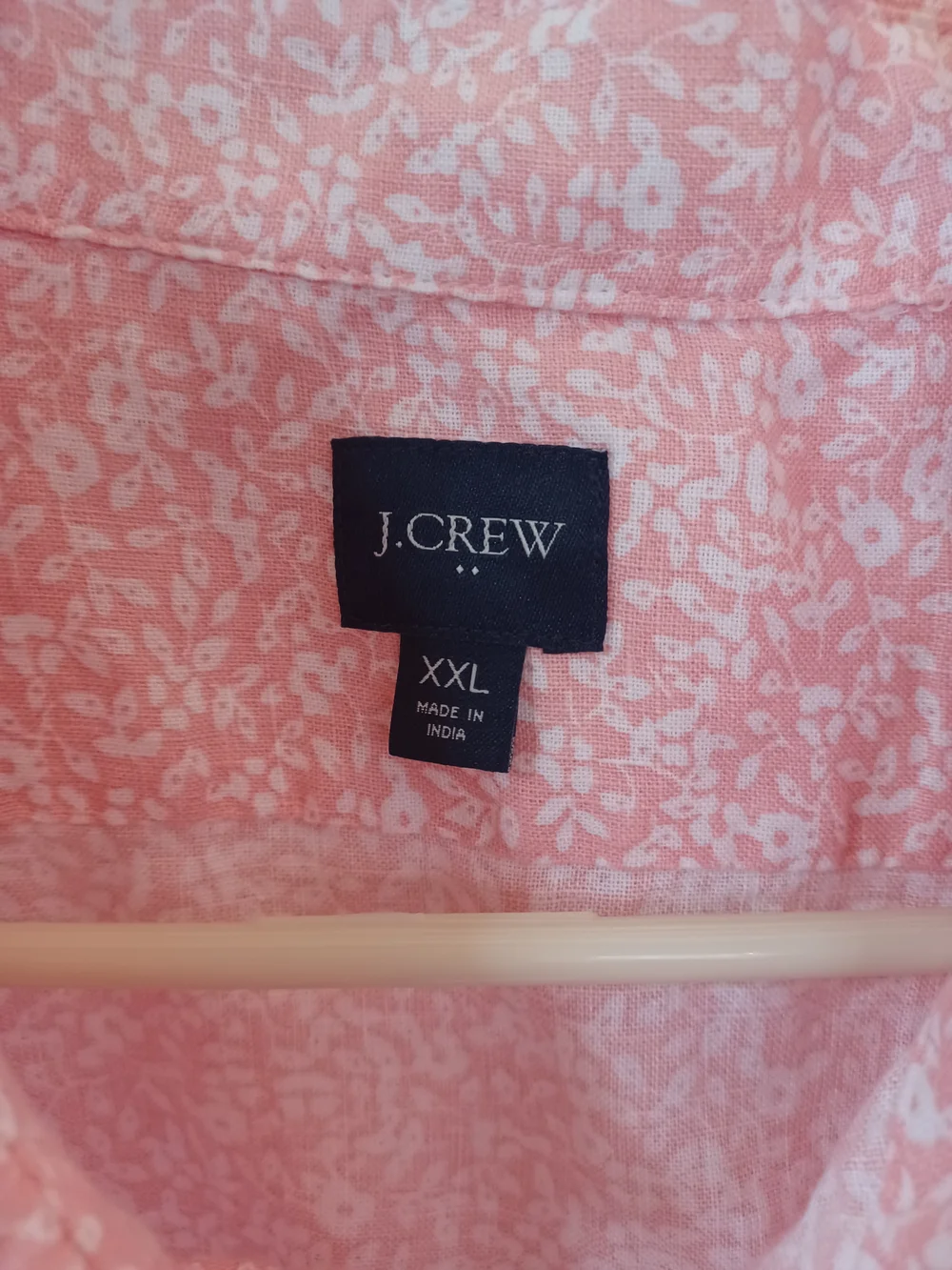 J.Crew Men's Linen/Cotton Button Down Shirt Pink White Micro Floral Size XXL